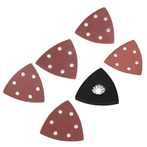Feuilles de Ponçage Triangulaires En Corindon Premium Lot 101 Pièces Compatibles avec Les Outils Oscillants Et Mult Plaquettes Abrasives pour Coupe Meulage - (1/5)