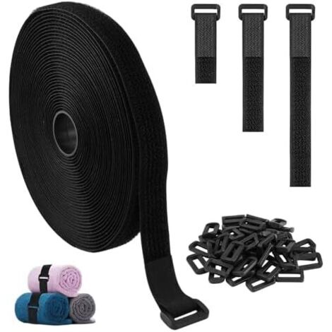 1 Pièces Sangle à Crochet Découpable La Longueur,Réglables de 10m × 2cm avec 50 Boucles,Réutilisables en Rouleau Scratch per Câbles électriques,Tuyaux,Conduites,Cadres Vélo,Tapis De Yoga -