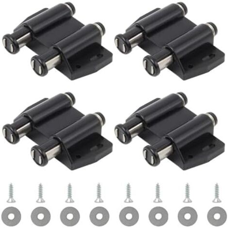 Push to Open Aimant 4 Pièces Loquet Magnétique à Pression Double de Porte Ressort Aimanté Placard en Plastique avec Vis pour Armoire Tiroir (Noir) - (1/5)