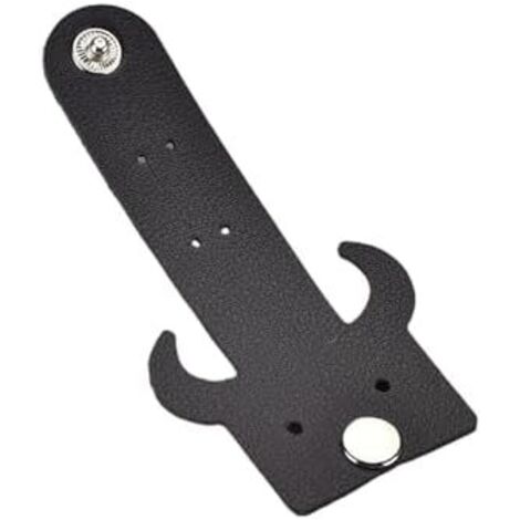Clip de câble multifonctionnel en cuir PU Organisation stockage données téléphone portable filaire Enroulement casque Noir - (1/5)