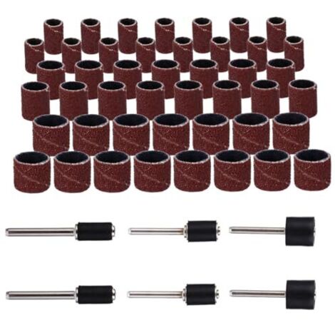 Lot de 51 Mandrins Tambour pour Ponceuse à Manchons Ponçage en Papier Verre Abrasif Boîte Rangement Incluse Compatible Travaux Bois Métal et Polissage - (1/5)