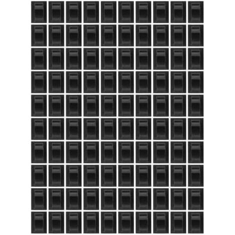 Clips de Câble Adhésifs en Nylon Noir 100pcs, Organiseur Câbles Réglable Ouverture Facile pour Bureau et Panneaux - (1/5)