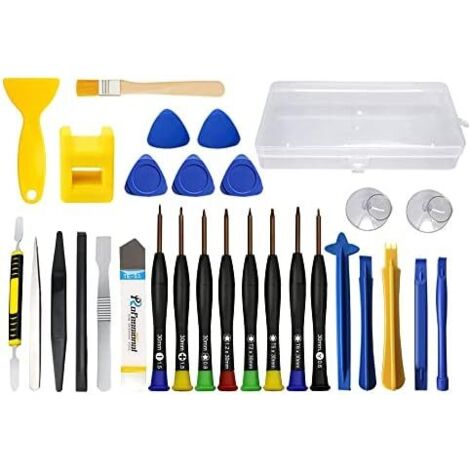 30pcs Kit d'outils de réparation téléphone, avec 8 Tournevis précision magnétiques et Levier d'ouverture, adapté pour Smartphones, Tablettes, Montre, Lunettes(30PCS) - (1/5)