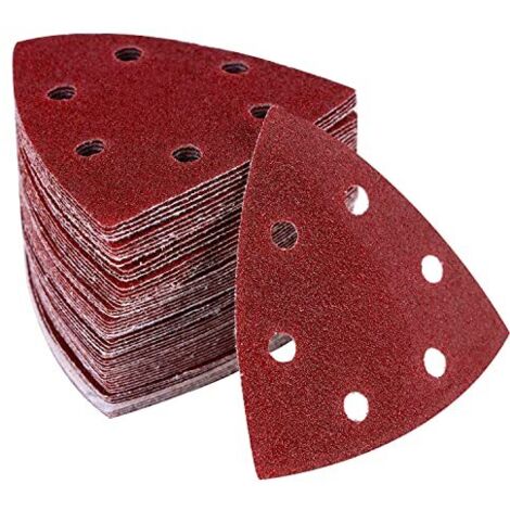 Delta-Triangles de Ponçage 60pcs Papier Verre pour Ponceuse Mouse-Papier a Poncer 93X93X93 mm Abrasif 6 Trous Crochets et Boucles Grain 40 60 80 120 180 240 Multifonction - (1/5)