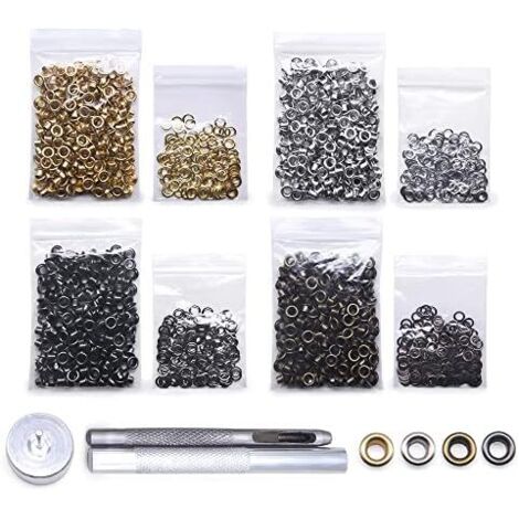 Grommet Tool Kit 800 Sets Einstell Werkzeug mit Ösenzange Ösenwerkzeug Set für Leder Leinwand Plane Zelt 100 inner 3mm 4 Colors3mm800pcs - (1/5)