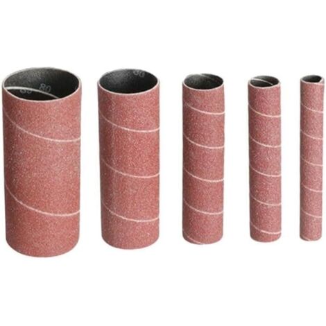 Lot de 5 manchons ponçage abrasifs oscillants pour ponceuses à broche, grain 80/150/240, longueur 115 mm, outils 3/19/26/38/51 mm - (1/5)