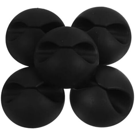 Organisateur de Câbles Noir 8pcs en Tpr Adhésif, Clips Câble pour Rangement Chargeurs USB à Domicile Voiture, sans Bavures - (1/4)