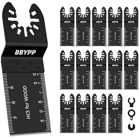 14pcs Lame Outil Multifonction, De Scie Oscillante, 34mm Multifonction Universelle Pour Bois Plastique - 35mm, (1/5)