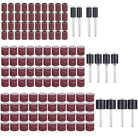 Ponçage Tambour Ponceuse Ongles Manchons Embout Emeri (132pcs) Contient des Bandes de et Tambours Mandrins en Caoutchouc - (1/5)