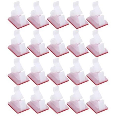 de Câble Faciles à Clipser et Retirer en Plastique Blanc 100 Clips Auto-adhésifs pour Organiser Câbles Électriques Lignes Données - (1/5)