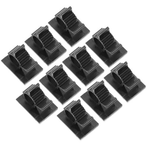 Lot de 100 Clips Câble en Nylon Auto-adhésifs Réglables pour Fixation Câbles Audio et Réseau, Ouverture Facile, Antidérapants, Bureau - (1/5)