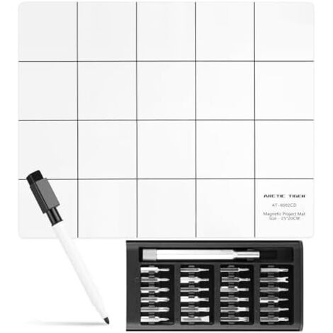 Tapis magnétique avec stylo, tapis de travail outils tournevis, support pour smartphone, ordinateur portable ou autres réparations électroniques - (1/5)