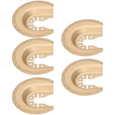 Lame de Scie Oscillante en Carbure, Multifonction Durable pour Découpe et Ponçage, 5 Pièces, Matériau Diamanté Travaux Détail Espaces Restreints - (1/5)