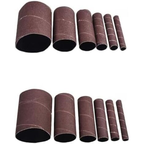 Lot de 12 manchons ponçage 11,4 cm pour ponceuses à broche oscillante - Grain 80 et 120 en oxyde d'aluminium, s'adapte la plupart des marques, le polissage du métal/plastique