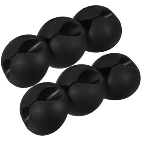Organisateur de Câbles USB Noir 8pcs Clips Adhésifs Multi-fonctionnels en Tpr Trous pour Bureau et Voiture Gestion Pratique des Fils - (1/5)