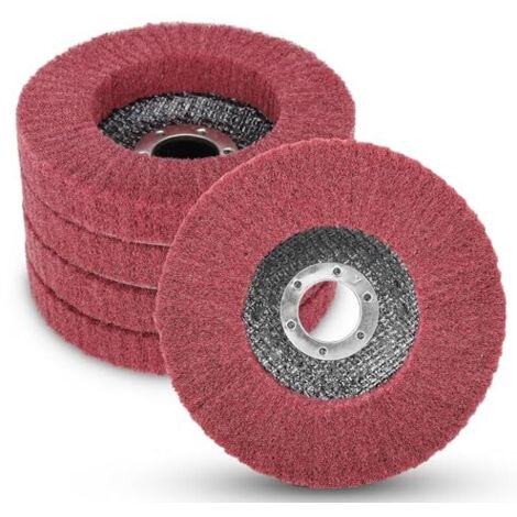 Lot de 5 disques abrasifs en fibre nylon pour meuleuse d'angle, finition surface métal, grain 320 11,4 x 2,2 cm - (1/5)