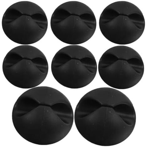 Organisateur de Câbles Gestion des Noir Clips Fixation 8pcs en Adhésif sans Bavures pour Bureau Maison USB et Chargeurs - (1/5)