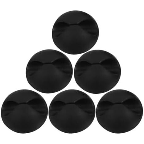 Clips de Fixation Murale pour Câbles Noirs 8pcs en Tpr Adhésif, Organiseur Maison et Voiture sans Bavures - (1/5)