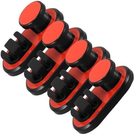 4 Pièces Organisateur de Câble pour Espace Travail et Tableau Bord Voiture Adhésif en Plastique Orange avec Design Moderne D'alimentation Pc - (1/5)