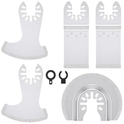 Lot de 5 lames scie diamantées multifonctions pour enlever les joints Grit - Lame carrelage, mortier joints, béton, maçonnerie, plaque plâtre (1/5)