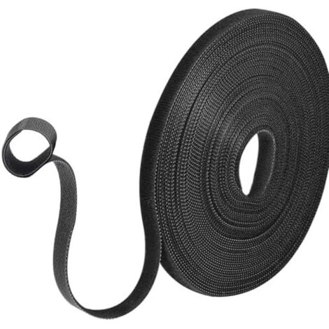 10m Attache Cable,Rouleau Scratch Autocollant,Rouleau Serre Cable,Sangle Réutilisable Câble Management,pour Ranger et Organiser Câbles,pour Accueil Bureau(10mm de Large, Noir) - (1/5)