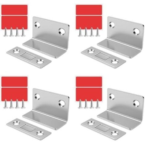 Lot de 4 Aimant Porte Placard,Aimant Adhésif pour Tiroir,Loqueteau Magnétique,Geeignet für Küchenschränke, Kleiderschränke, Schubladen, Türen und Fenster (4x1.6cm) - 4x1.6cm (1/5)