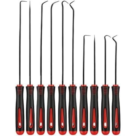 Crochets et Pics de Précision,Arrache Joint Injecteur,Jeu 10 Outils Précision pour Joints - Tournevis Retirer les d‘Huile Moteur Toriques (1/5)