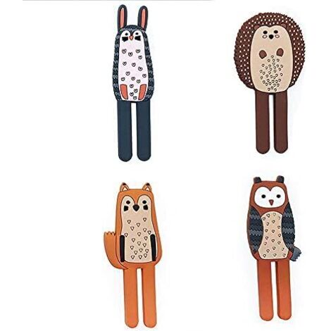 Lot de 4 crochets magnétiques en forme d'animal pour réfrigérateur, tableau blanc et toute surface magnétique (couleurs mélangées) - (1/5)