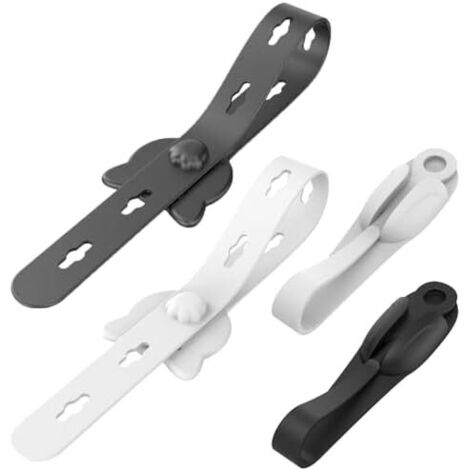 Lot de 4 organisateurs cordons en silicone pour appareils électroménagers, regroupeurs autocollants, support cordon, gestion des câbles, attaches câble réutilisables - (1/5)