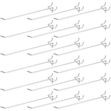 200 paquet de Crochets pour Étagère à Panneaux Perforés Fixation Murale en Acier Inoxydable 20.2cm Outils Rangement Garage Bureau Cuisine Magasin - (1/5)