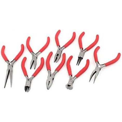 8 en 1 plastique antidérapant unique ressort de côté diagonal + rond bijoux pinces ensemble KV947395T319100R - (1/2)