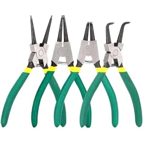 Ensemble de pinces à anneau verrouillage, outil retrait circlip, pince retenue, ressort robuste, dure aussi longtemps, pratique transporter pour enlever les tuyaux, Vert - (1/5)