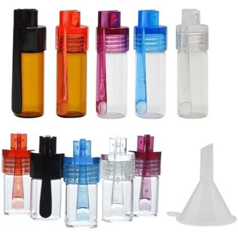 10 Pièces Mini Bouteilles D'Épices en Poudre avec 1 Entonnoir, Outil pour D'Épices, Adapté L'extérieur, Le Camping et les Voyages. - (1/5)