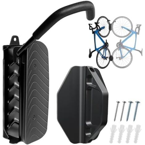Support Vélo Mural Pivotant, Porte pour Garage, Crochet Accroche Robuste 30kg, Gain de Place, Facile à Installer – VTT, Route et Ville -