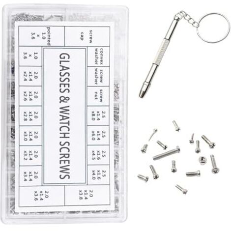 Kit de réparation lunettes lunettes, kit d'outils lunettes,Vis soleil portables - Ensemble tournevis Set porte-clés ensemble (1/5)