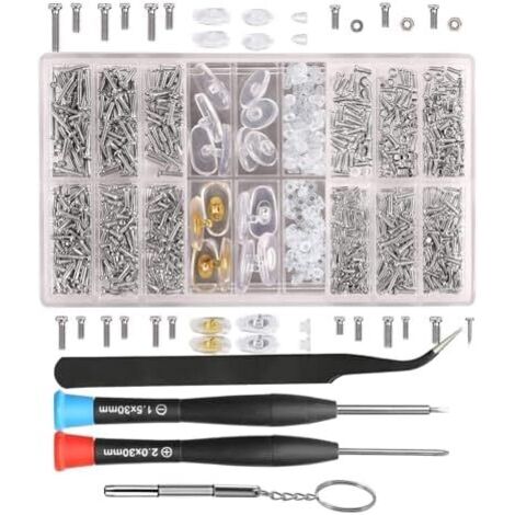 Kit de tournevis pour lunettes, kit d'outils réparation lunettes en acier inoxydable Outil rechange résistant à la rouille - (1/5)