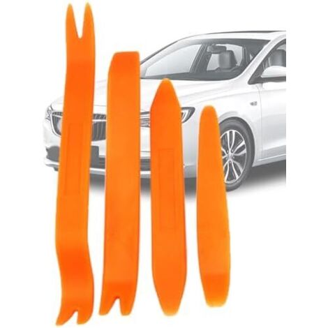 Kit d'outils pour enlever les garnitures, kit garnitures de voiture, 4 pièces, outil démontage panneau porte, levier, bras voiture - (1/5)