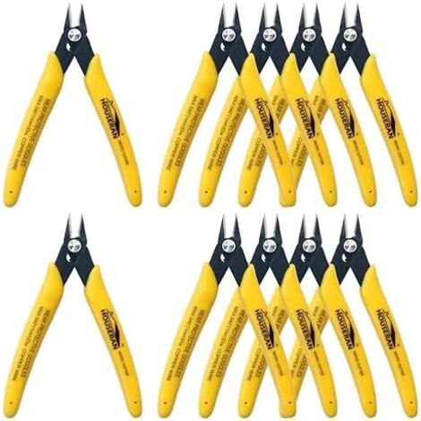 Lot de 10 micro-pinces coupantes affleurantes 12,7 cm avec ressort, pince coupante latérale, mini coupe-fil pour la fabrication bijoux, modèles en plastique, attaches zippées, appareils - (1/5)