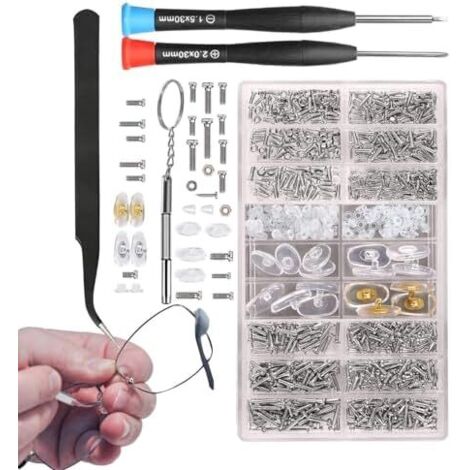 Outils de réparation lunettes, kit tournevis pour lunettes Kit en acier inoxydable Outil fabriqué avec précision soleil, à - (1/5)