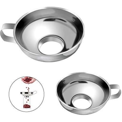 Acier Inoxydable Entonnoir de Confiture 2pcs conserve cuisine pour le transport Liquides Huiles Poudres Haricots et Confitures - (1/5)