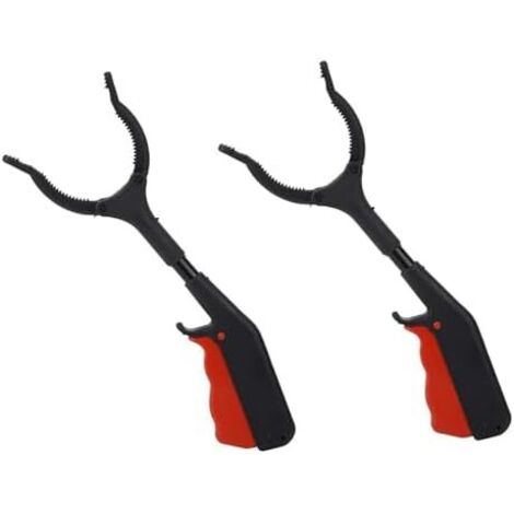 Lot de 2 pinces préhension 30 cm pour personnes âgées, enfants, seniors, pince d'extension bras (noir) - (1/5)