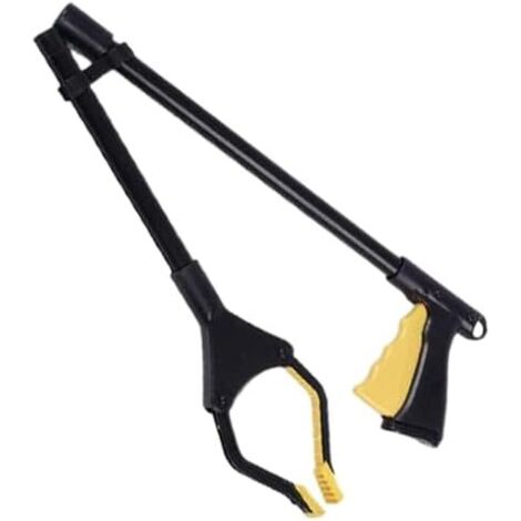 Pince de préhension – pliable pour personnes âgées, aide à atteindre légère ordures robuste, outil d'extension bras poignée longue pratique un accès Jaune - (1/5)