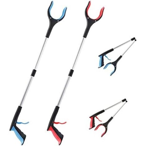 Lot de 2 Pince Ramasse Objet, 83cm Préhension, avec Embout magnétique et tête pivotante à 360°, 32.6 Zoll Aluminium Pliable pour Ramasser sans se Baisser - (1/5)