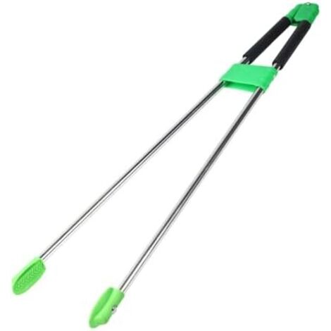 Pince de ramassage déchets, outil préhension polyvalent, tige des déchets pour la rue, l'extérieur, Noir Vert - (1/5)