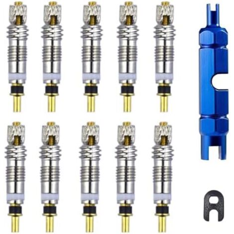 12 Démonte Obus, Valve Tubeless Velo, Jeu De Valves pour Vélo, Outil Presta, Vélocapuchon Soupape, Demonte Obus Velo Presta - (1/5)