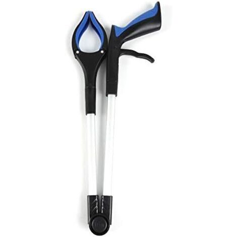 Pince de préhension longue pliable bleue – Outil à main antidérapant avec tête rotative 90 °, rangement facile pour les personnes âgées/femmes enceintes/handicapées - (1/5)