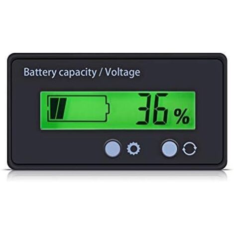 Compteur de Batterie, indicateur jauge Moniteur Tension capacité Batterie avec Support câble Connexion 12-48 V - (1/5)