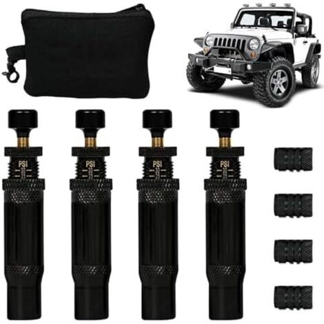 Outil de valve dégonflage automatique des pneus – Système libération pression d'air pour tout-terrain Noyau en laiton réglable avec contrôle rapide, dispositif gestio -