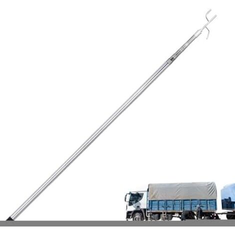 Pince de Cargaison, Crochet récupération, Longue portée, Pick-up 1,5 m, Accessoire Camion Robuste, Manche télescopique, résistant à la Rouille, Extensible blanc - (1/5)