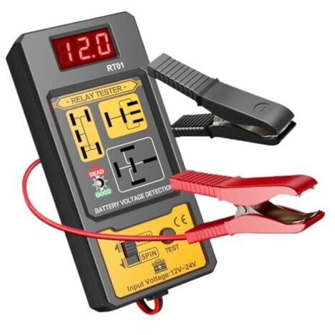 Testeur de relais batterie, détecteur tension électrique avec câbles à clip Kit testeur circuit 4 broches et 5 broches, pour tout-terrain, , minivan, moto - (1/5)